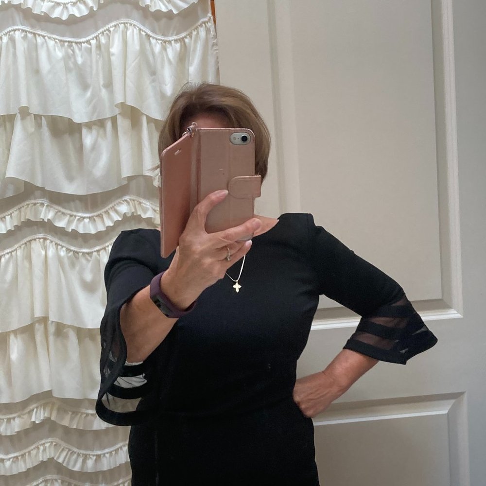 Black Calvin Klein Bell-Sleeve Dress Size 4 Petite